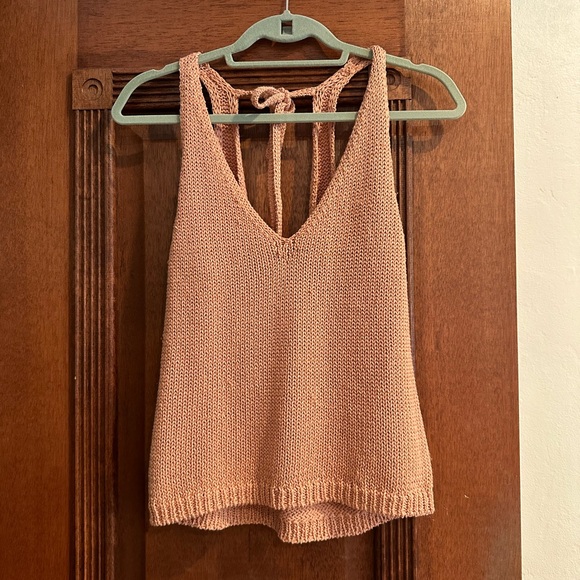 Intermix sparkly pink halter tank top sweater - Picture 1 of 6